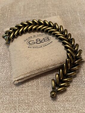 Giles and Brother antiqued gold bracelet, 7 1/2”, NEW